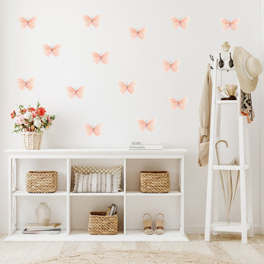 Peach Watercolor Butterflies Wall Decals